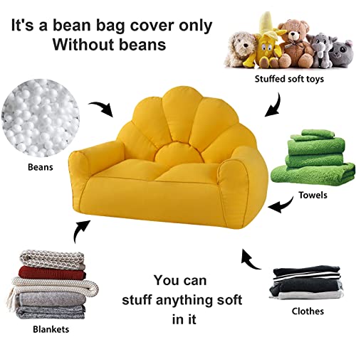 Hwoek Extra Large Bean Bag Chair Cover For Adults, Kids, Teens, Petal-Shaped Bean Bag Sofa Cover Only Without Filling- Memory Foam&Stuffed Animal Storage,Colorful #TOP3