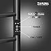 Zamuna Electric Towel Warmer for Bathroom, 1200 x 500mm (Round), Wall Mounted Heated Towel Rack, Stainless Steel 8 Bars, Towel Rail Rack with on Off Switch (Black)