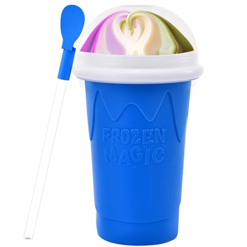 Image of 500ML Slushie Maker Cup, Magic Quick Frozen Smoothies Cups for Homemade Milk Shake Ice Cream Makers, Cooling Cups, Double Layer Squeeze Slushy Cup, Birthday Gifts for Kids Mom Dad Friends,Family