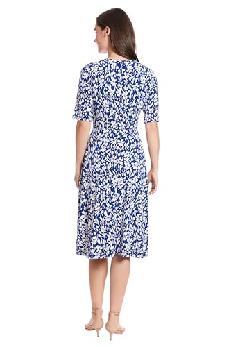 Image of London Times Women's Womens Elbow Sleeve A-line Midi - Pretty Garden Party Dress - Special Occasion Wedding Guest Dress