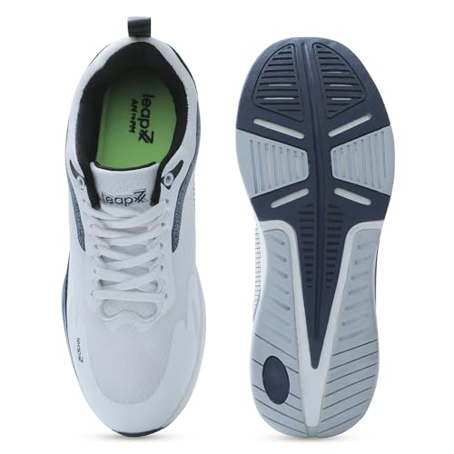 Image of Liberty Leap7x EVELSTER-E Men Sports Running Shoes - Black & White | Comfortable and Durable Lace-Up Closure - Suitable for Lacing Walking, Gym, Jogging and Outdoor Shoes for Man - Cushioned Footbed