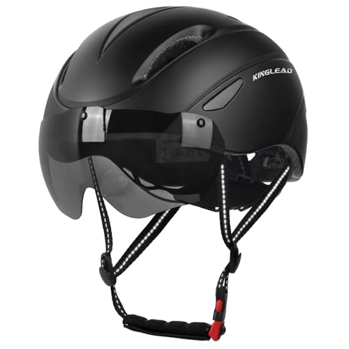 Bike Helmet for Adults Bicycle Helmet with Detachable Magnetic Googles & Adjustable Dial for Mountain Bikes, Road Bikes, Electric Bikes, Scooter