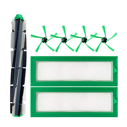 TeKeHom Kit di accessori per aspirapolvere Vorwerk Folletto VR200 VR300, RV20 RV30, 4 spazzole laterali, 2 filtri HEPA e 1 spazzola a rullo per aspirapolvere (7 in 1)