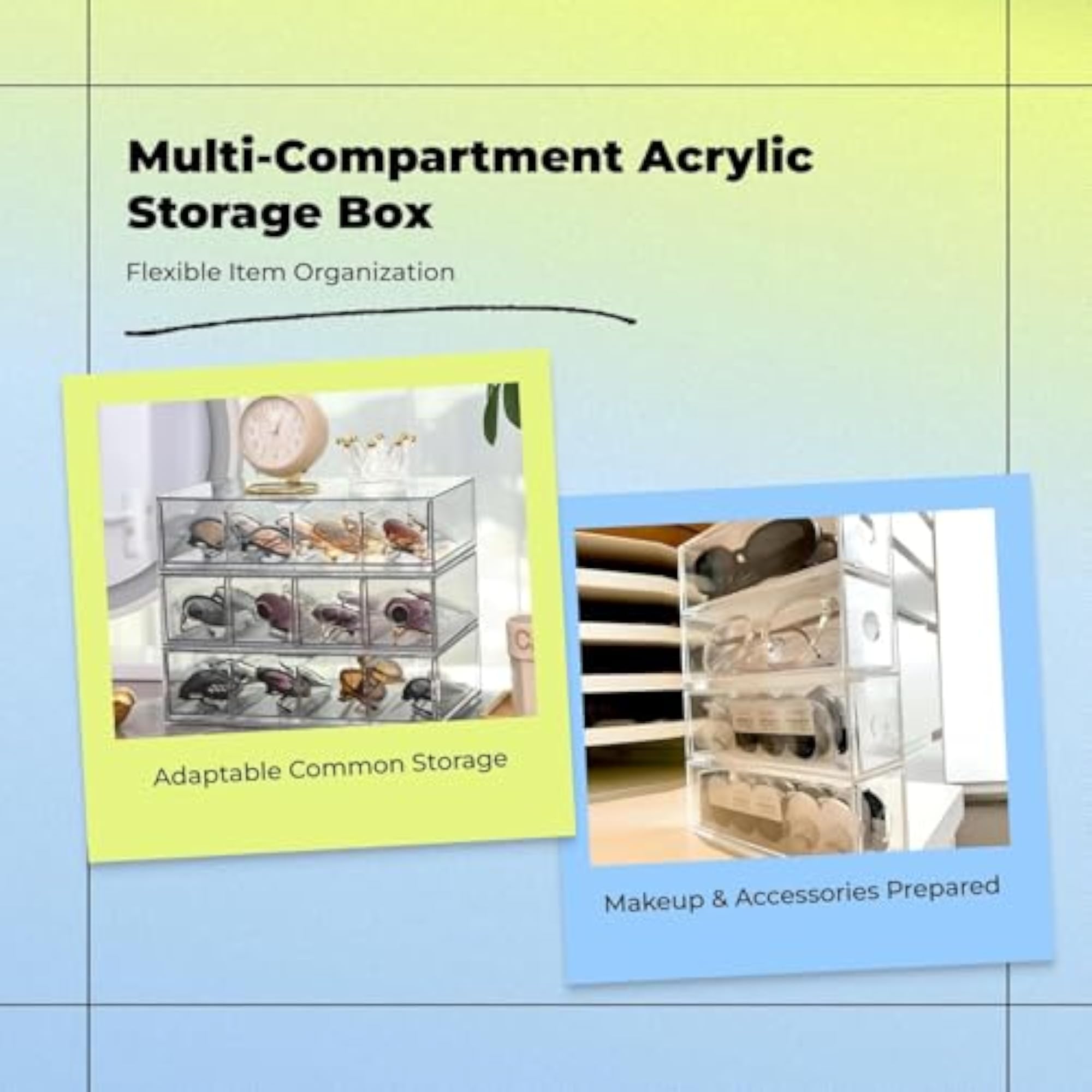 Acrylic Sunglasses Organizer, Clear Drawer Storage Box
