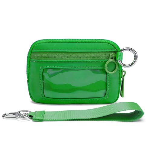 The Iris' Wallet 2nd Gen Pouch Wristlet Zip Card Case With ID Window Women's Waterproof Nylon Keychain Wallet (V) [���s�A���i]