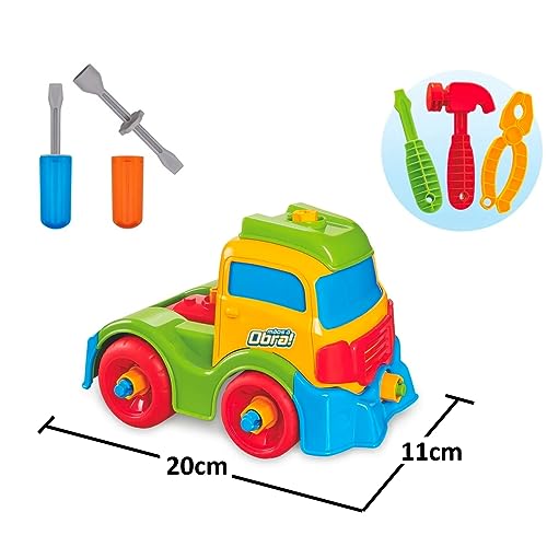 Carrinho Educativo Monta e Desmonta com Ferramentas Caminhão Didático Usual