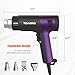 TDAGRO Professional 1800W Heat Gun for Vinyl Wrap Crafting - Fast-Heat Hot Air Tool with Adjustable Temperature 122℉-1202℉(50℃-650℃), Overload Protection 4 Nozzles for Shrink Tubing, Resin DIY.