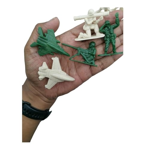 Image of SEE More Than 61 Pcs Army Soldier Toy Set with Fighter Jets, Weapons & Accessories, Military Action Figures Playset for Boys & Girls