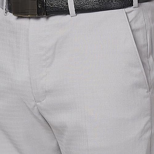 Image of Park Avenue Men's Mid Rise Regular Fit Polyviscose Blend Solid Pattern Flat Front Formal Trouser