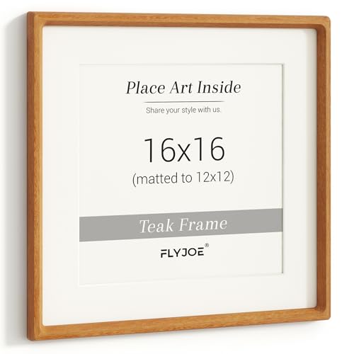 Picture Frame, USA-Sourced Hardwood Photo Frame, Teak, 16x16