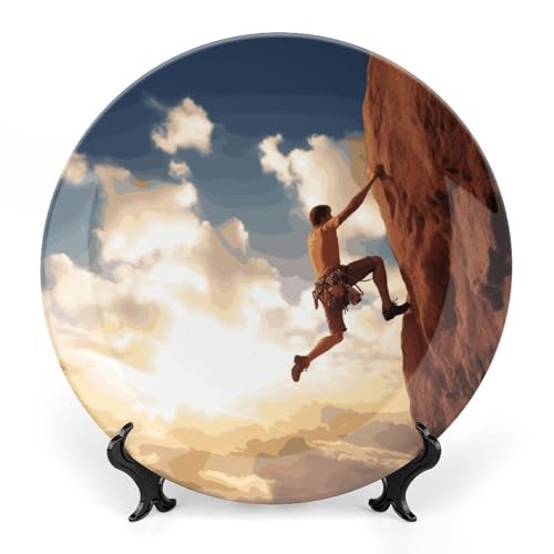 Plato decorativo de cerámica Rock Climbing Sports 10 pulgadas