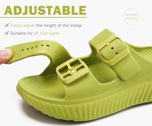 Image of KuaiLu Womens Recovery Sandals With Comfortable Plantar Fasciitis Arch Support, Orthotic Adjustable Thick Cushion Sport Slides Reduces Stress on Feet, Joints & Back Post-Exercise