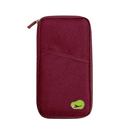Preisvergleich Produktbild Kartentasche Kartenhalter Unisex Reisepasshülle Multifunktions Kreditkartenetui ID-Halter Aufbewahrungsbox Organizer Geldbeutel - Weinrot