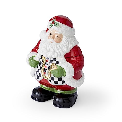 Spode-Christmas-Tree-Black-White-Santa-Candy-Jar-8-Inch-Ceramic-Candy-Storage-Jar-with-Lid-Decorative-Christmas-Cookie-Container-for-Holiday-Kitchen-Counter-Displays-Treats-and-Gifts Spode Christmas Tree Black White Santa Candy Jar 8 Inch Ceramic Candy Storage Jar with Lid Decorative Christmas Cookie Container for Holiday Kitchen Counter Displays Treats and Gifts