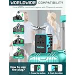 Universal Travel Adapter Worldwide PD 35W, TECSIX International Power Adapter Fast Charging with 2 USB C, 2 USB A Multi Outlets, Gan Travel Plug Adaptor for EU US UK AUS 200+ Countries - Image 4