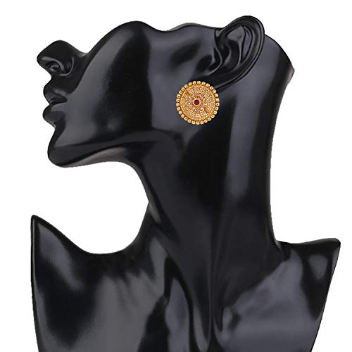 Bodha Traditional Indian 18K Gold Plated Pure Copper Kundan, Lct, Pearls And Cz Studded Traditonal Ethnic Stud Eaarrings For Women (Sj_1724) #TOP2