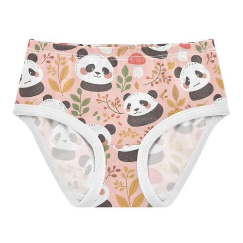 Wusikd Panda Face Girls' Underwear Cotton Leaves Mushrooms Girls Briefs Soft Toddler Underwear 2T