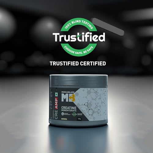MuscleBlaze Creatine Monohydrate CreAMP™, Trustified Certified Creatine (Unflavoured, 100 g / 0.22 lb, 33 Servings) - Image 7