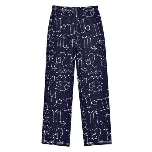Constellation Zodiac Boys Long Pants Soft Trousers Elastic Waist Kids Lounge Bottoms with Pockets S-XL