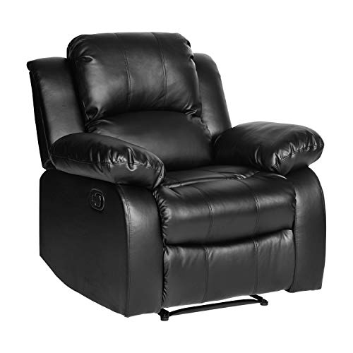 Sillón Plegable Negro de Piel Sintética miniatura 4