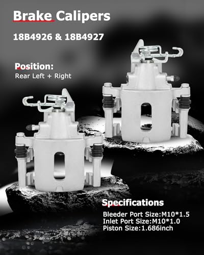 Image of cciyu 18B4926 18B4927 Rear Left & Right Brake Calipers With Bracket For Ford For Mustang 2005-2014