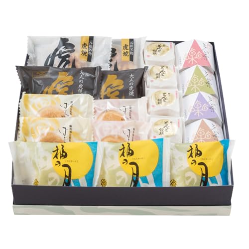 備後福山虎屋 特選銘菓詰め合わせギフトセット 玉手箱 寿 個包装 和菓子 どら焼きなど7種20個入り 化粧箱入り 虎屋本舗