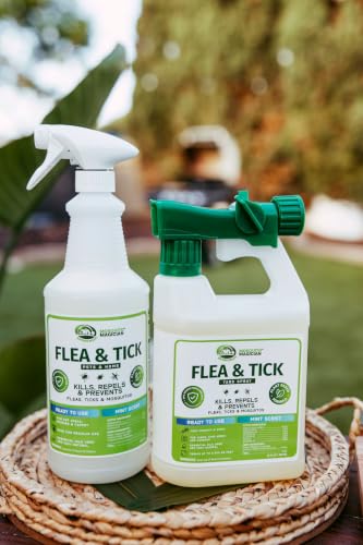Image of Mosquito Magician Flea and Tick Yard Spray with Hose End Sprayer - Mosquito & Tick Killer and Repellent, Flea Treatment & Outdoor Bug Control for Lawn, Garden & Backyard - Mint Scent, 32 OZ