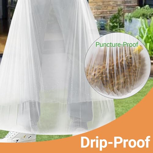 Image of 23-33 Gallon 1.2 Mil Heavy Duty Trash Bags 60 Count with 4 Innovative Flap Ties | Compatible with Rubbermaid Brute & Winco & Behrens 30-33 Gallon Round Trash Can Black 30 Count & Clear 30 Count