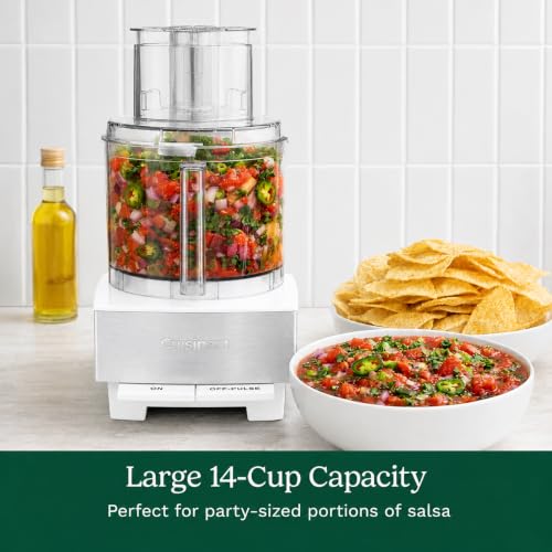 Image of Cuisinart Food Processor 14-Cup Vegetable Chopper for Mincing, Dicing, Shredding, Puree & Kneading Dough, White, DFP-14BCWNY