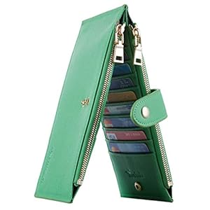 Travelambo RFID Wallet Women Large Size Bifold Multi Card Wallet Case with Zipper Pocke Credit Card Holder for Women
