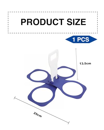 1 Stück faltbarer Becherhalter für Kaffee, Softdrinks, Bierbecher - stabil, wiederverwendbar im Taschenformat, für Festivals und Sportfans, 4 Becher (blau)