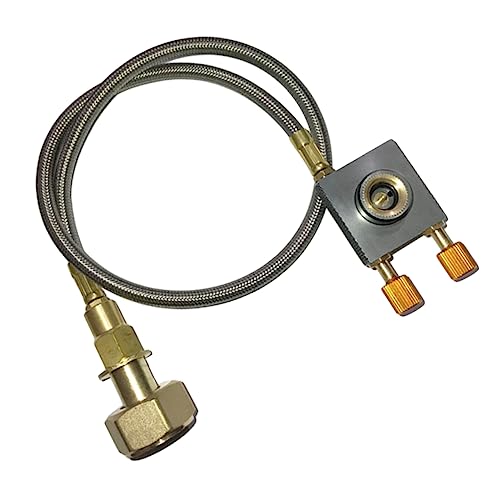 Totority Outdoor Gas Tank Inflation Valve for Camping Stoves Adapter for Safe Inflation of Flat Gas Canisters Compatible Gas Stove Tool