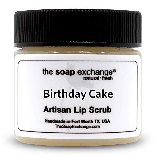 The Soap Exchange Lip Scrub - Hand Crafted 1.5 oz / 42.5 g Natural Lip Care, Artisan Lip Treatment, Exfoliate, Hydrate, & Protect. Made in the USA.