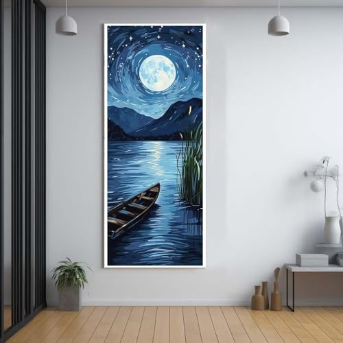 Diamond Painting La lune 60x150cm anti-stress - Kit complet grand format broderie strass carrés