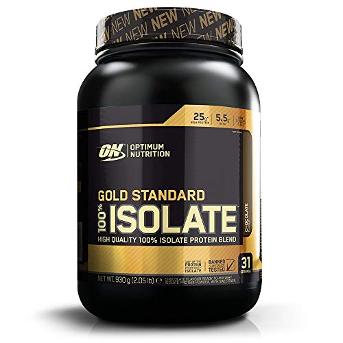 Optimum Nutrition 100% Isolate Gold Standard  - Chocolat, 31 Portions - Avec poudre de whey protéine isolate, 0,93 kg