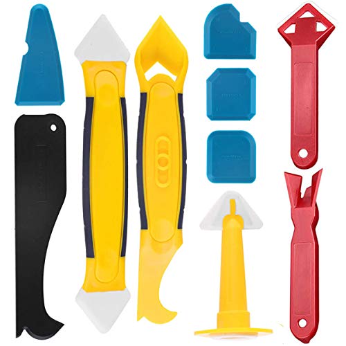 Sellador de Silicona, Bst4U Aplicador de Pegamento y Removedor de Pegamento Esquinas Interiores, Herramienta de Eliminación de Sellador de Múltiples ángulos para Baño, Cocina, Esquina del Piso (10PCS)
