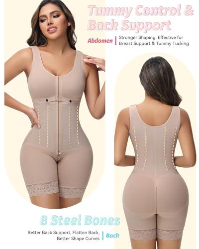 Image of SHAPSHE Fajas Colombianas Moldeadoras Full Body Shaper Postparto Post Surgery Stage 2 /3 Tummy Control Compression Garment