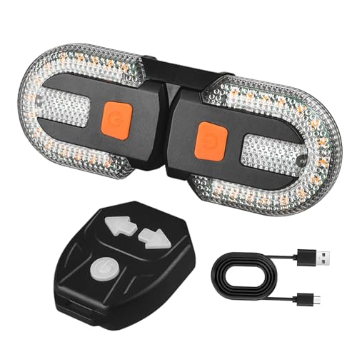Luz de Freno para Bicicleta | Mando a Distancia para Iluminación Trasera con 5 Modos - Lámpara de Dirección Impermeable,para Ciclismo Senderismo Transporte Diario Camping Exterior Scooter