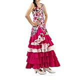ANUKA Vestido de Mujer para la Danza Flamenco o sevillanas. Made in Spain (Rosa Fucsia, XXL)