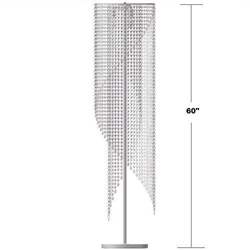 Surpars House Crystal Floor Lamp, Elegant Rain Lamp, Modern Lava Lamp For Living Room, Bedroom, Girls Room, Silver Chrome #TOP5