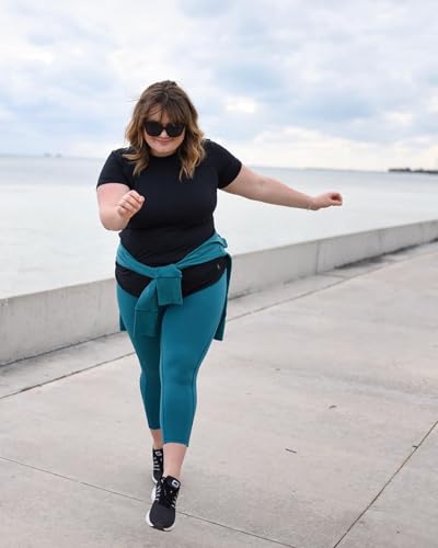 Image of FULLSOFT Plus Size Capri Leggings for Women- XL-4XL High Waist Tummy Control Stretchy Workout Yoga Pants Plus Capris