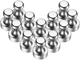 Fridge Magnets 12PCS, BUSATIA Mini Magnets Pushpin N52 Magnets for Noticeboard Fridge Pinboard Magnetic board (12PCS)