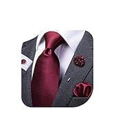 Algopix Similar Product 6 - Dubulle Wine Red Tie Set for Mens