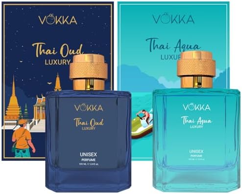 Thai Oud & Thai Aqua Eau De Parfum Perfume Gift Set - 2 x 3.4 fl oz (100 ml) - Unisex Woody & Aquatic Eau de Parfum Set