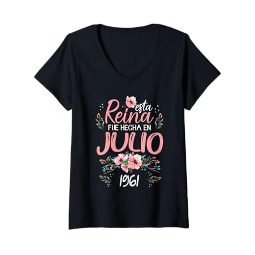 Mujer Hecha En Julio 1961 Mujer Regalo 61 años Cumpleaños Camiseta Cuello V
