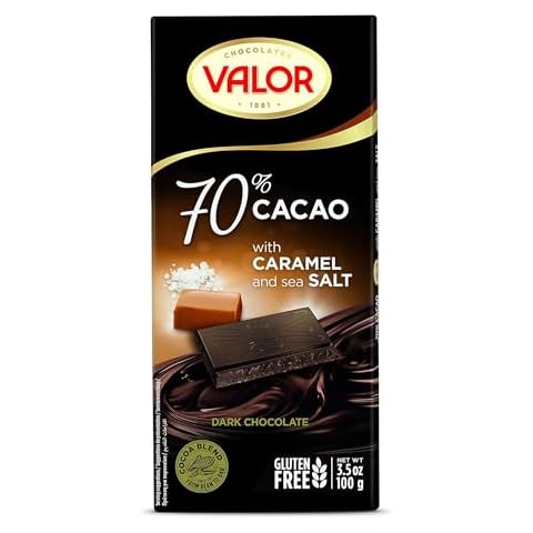 Valor 70% Dark Chocolate with Caramel and Sea Salt Cover