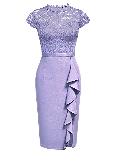 Image of Miusol Women's Retro Floral Lace Ruffle Style Cocktail Mini Dress