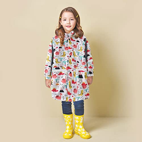 Kids Girls Hooded Raincoat Lightweight Rain Ponchos with Hood Boy Waterproof Rain Coats Artist Smock Hoodies Outwear2