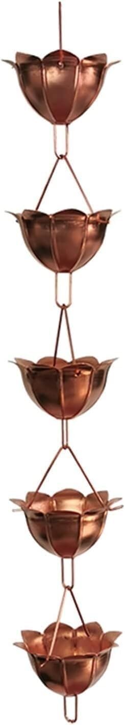 Rain Chains Copper Rain Chains，for Downspouts Rain Guide Chain Falling Water Chain Drainage Chain，Gutter Downpipe Extension