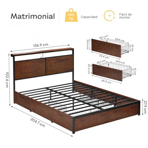 Consejos y comparativas para Comprar Base cama matrimonial madera los más solicitados. 21 Imagen adicional